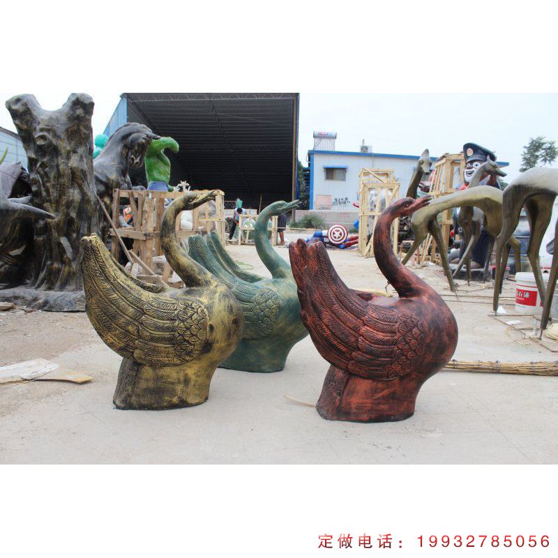 企业天鹅动物铜雕（2）