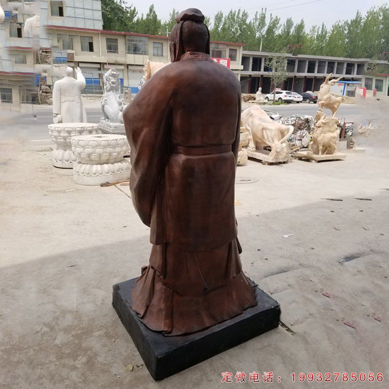 仿铜孔子雕塑，名人雕塑 (4)