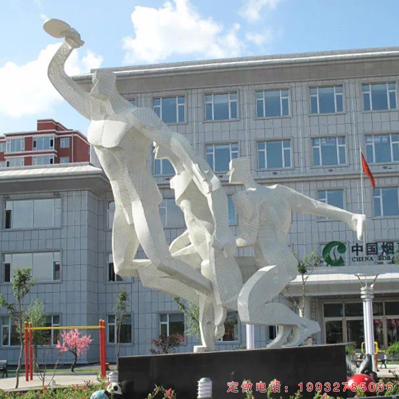 步行街不锈钢抽象运动人物雕塑（1）