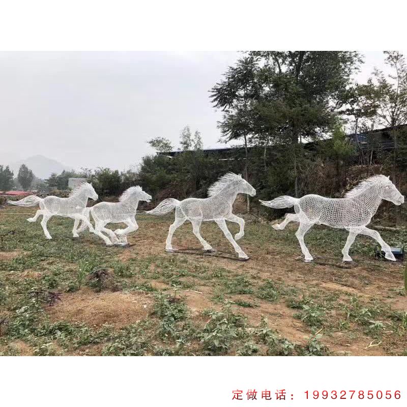 景区不锈钢马动物雕塑（2）