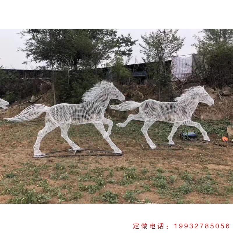 景区不锈钢马动物雕塑（3）