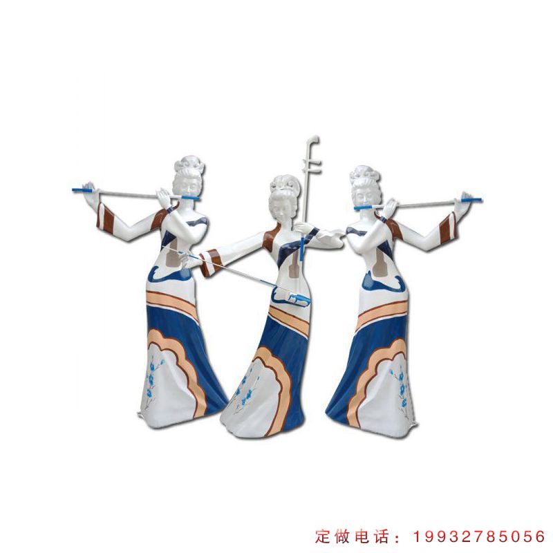 步行街玻璃钢音乐人人物雕塑（1）