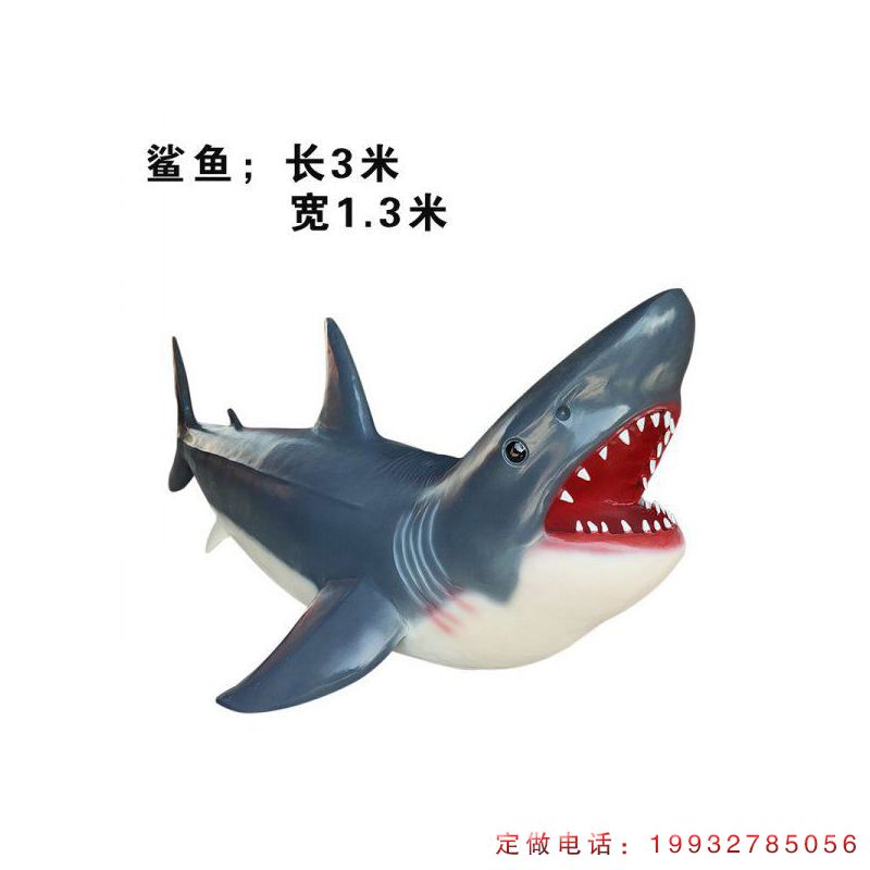 商场玻璃钢鲨鱼动物雕塑（1）