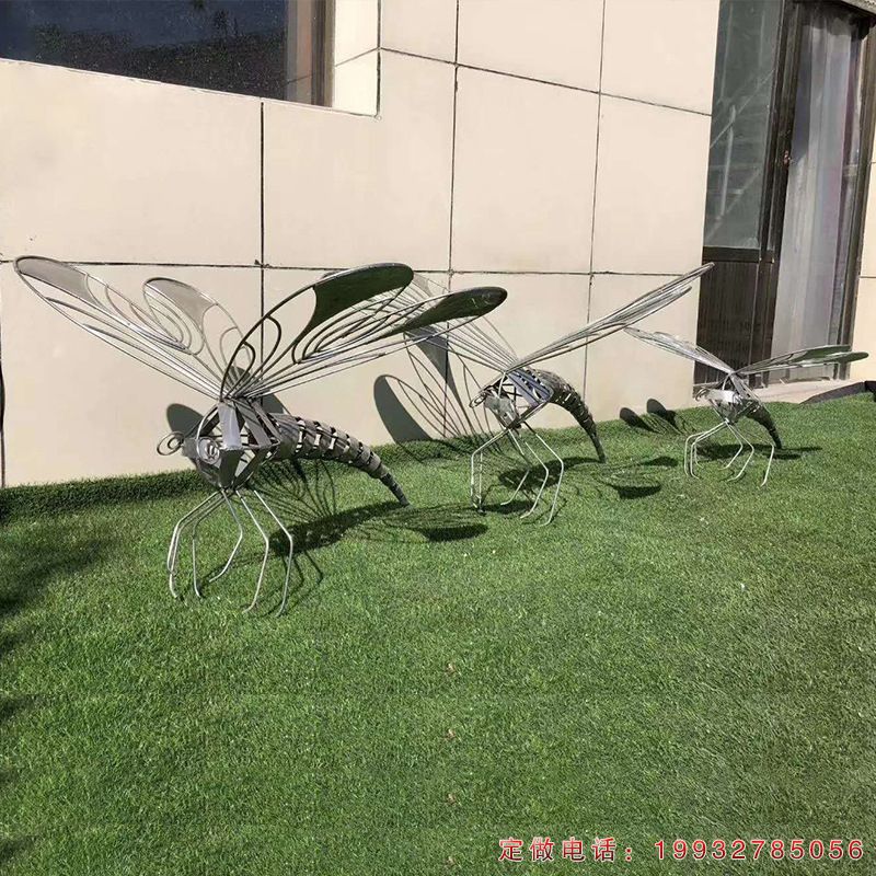 步行街不锈钢蜻蜓动物雕塑（1）