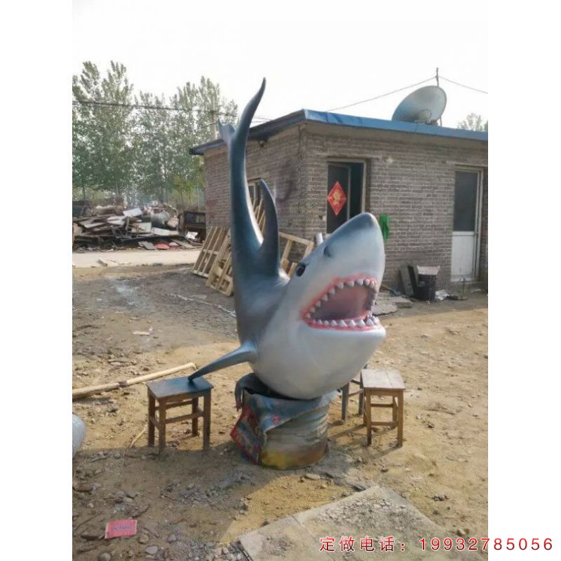 游乐场玻璃钢鲨鱼动物雕塑（1）