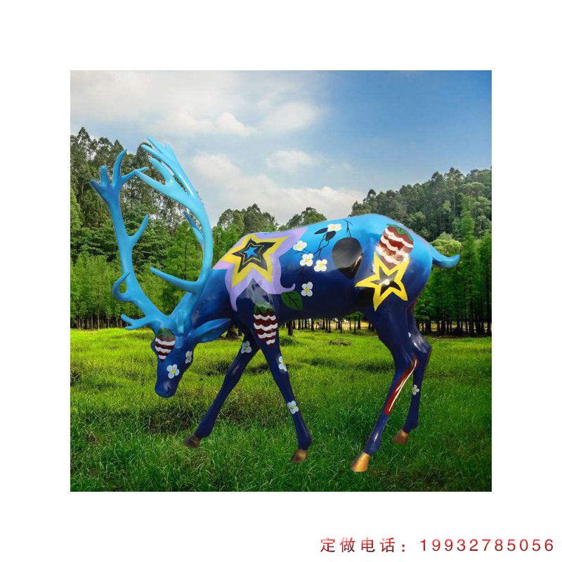 步行街玻璃钢鹿动物雕塑（2）