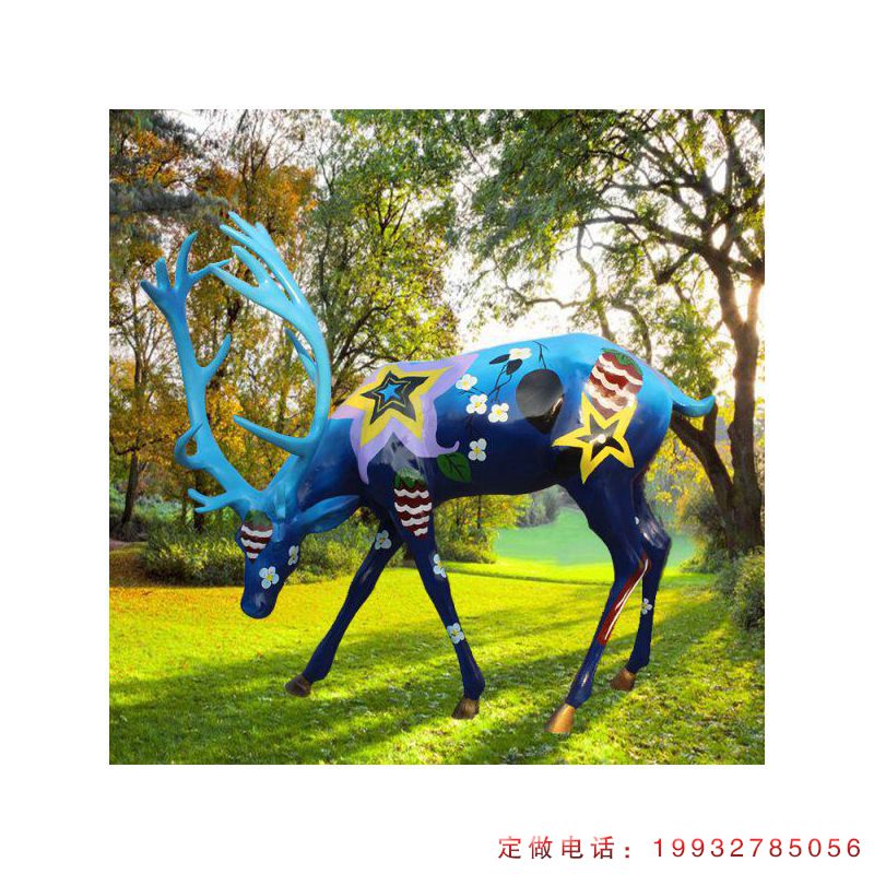 步行街玻璃钢鹿动物雕塑（3）