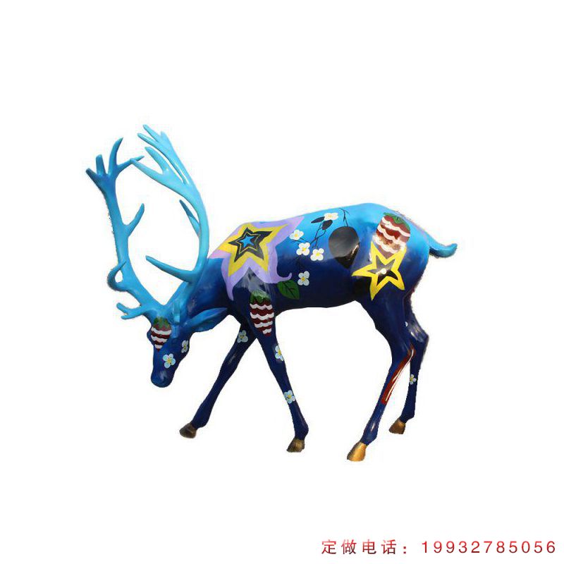 步行街玻璃钢鹿动物雕塑（4）