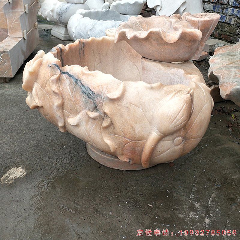 大理石抽象花盆   石雕别墅景观摆件 (1)