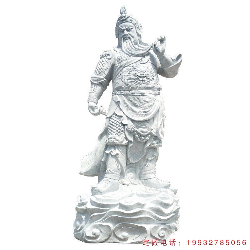 景区汉白玉关公人物石雕（2）