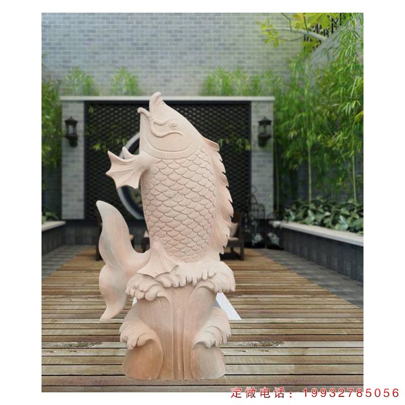 城市大理石鱼动物石雕（1）