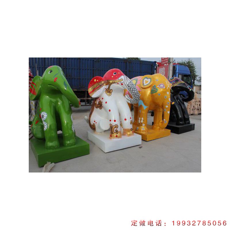 公园玻璃钢大象动物雕塑（2）