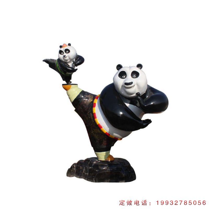 学校玻璃钢功夫熊猫卡通雕塑（3）