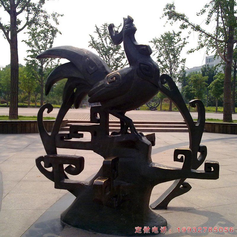 校园鸡动物铜雕（1）