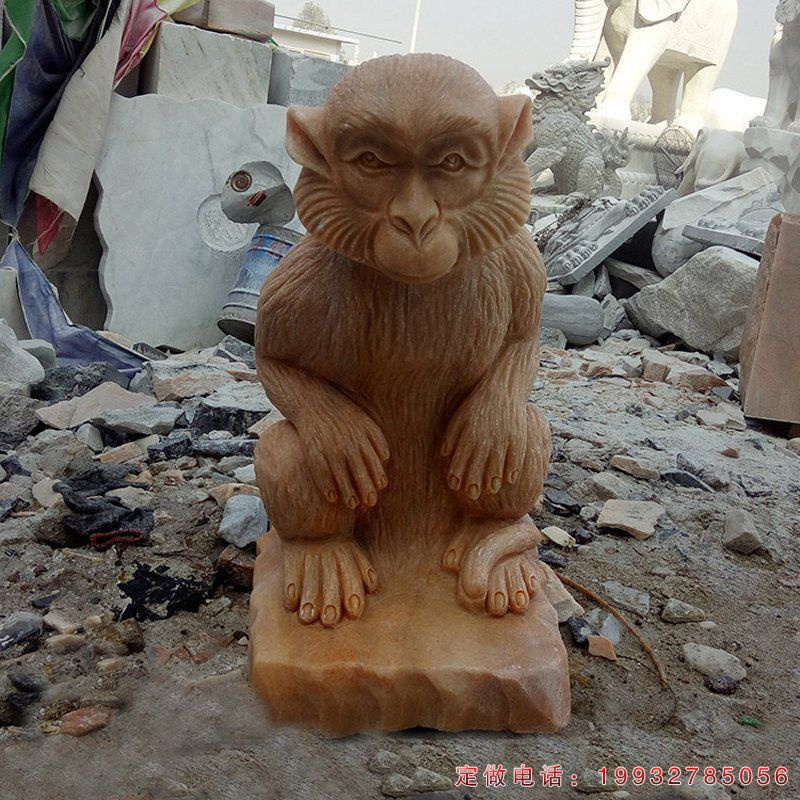 城市街道猴子动物石雕（3）