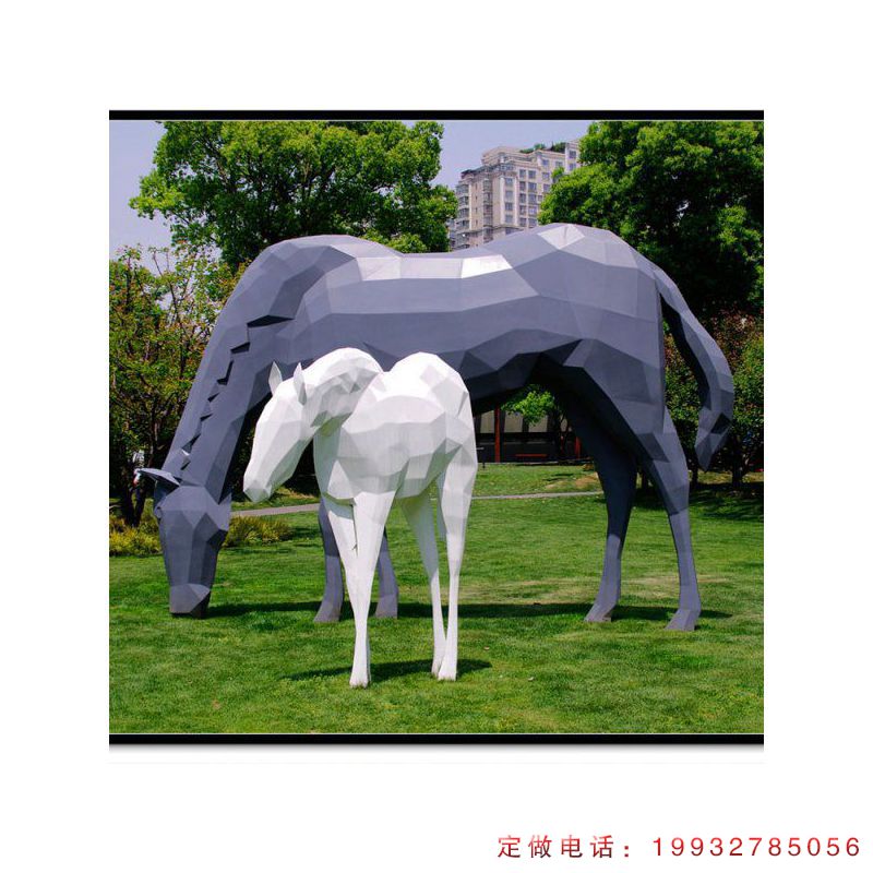 企业玻璃钢马动物雕塑（2）