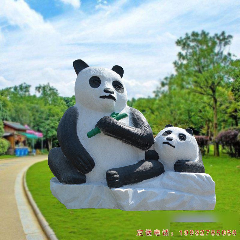 景区熊猫动物石雕（1）