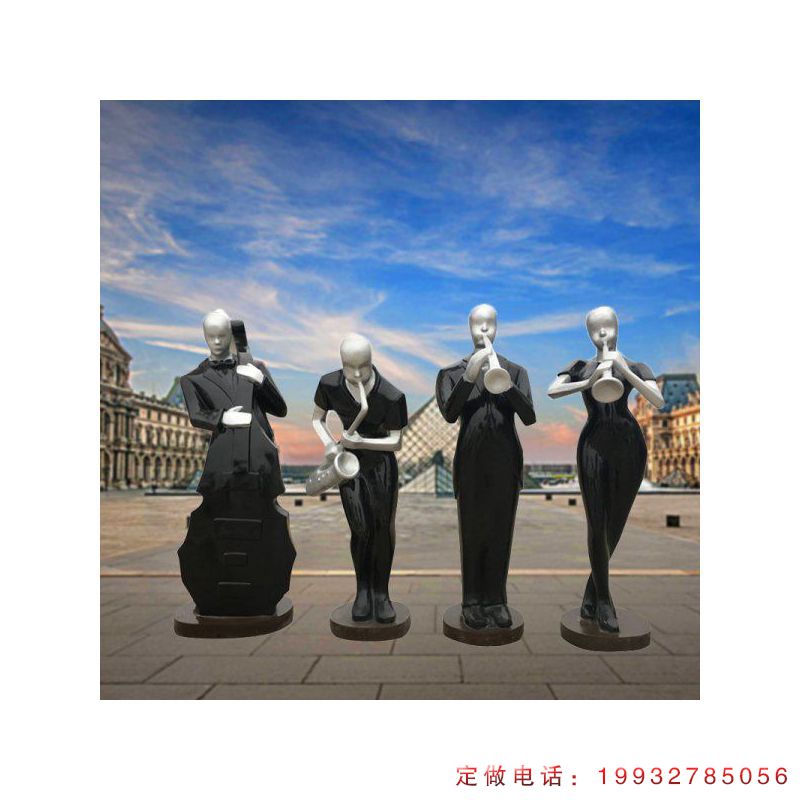 公园玻璃钢音乐人人物雕塑（1）