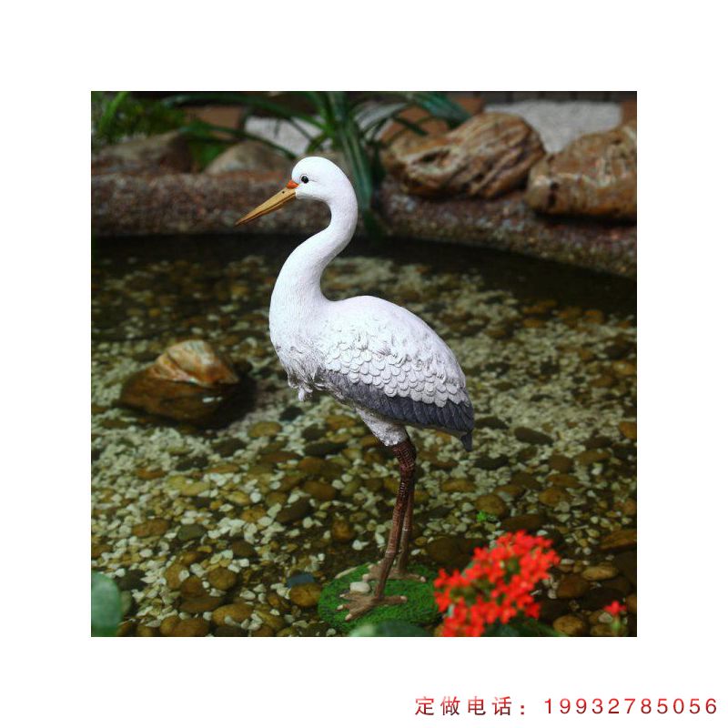 酒店玻璃钢白鹭动物雕塑（1）