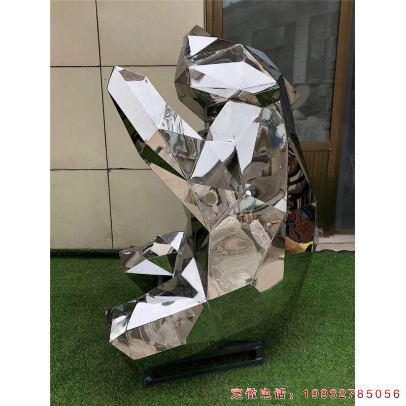 广场不锈钢熊动物雕塑（1）