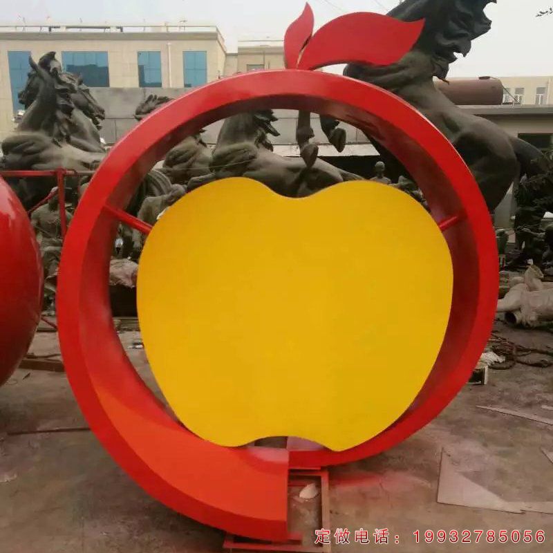 游乐场不锈钢苹果景观雕塑（1）