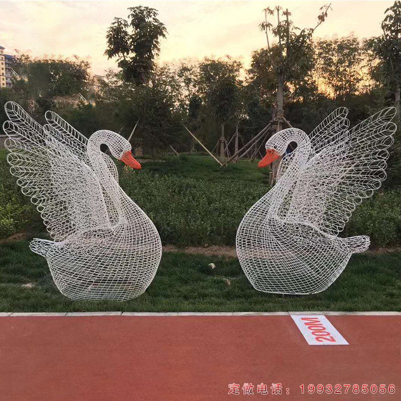 游乐场不锈钢天鹅动物雕塑（2）