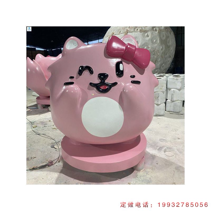 企业玻璃钢猫动物雕塑（1）