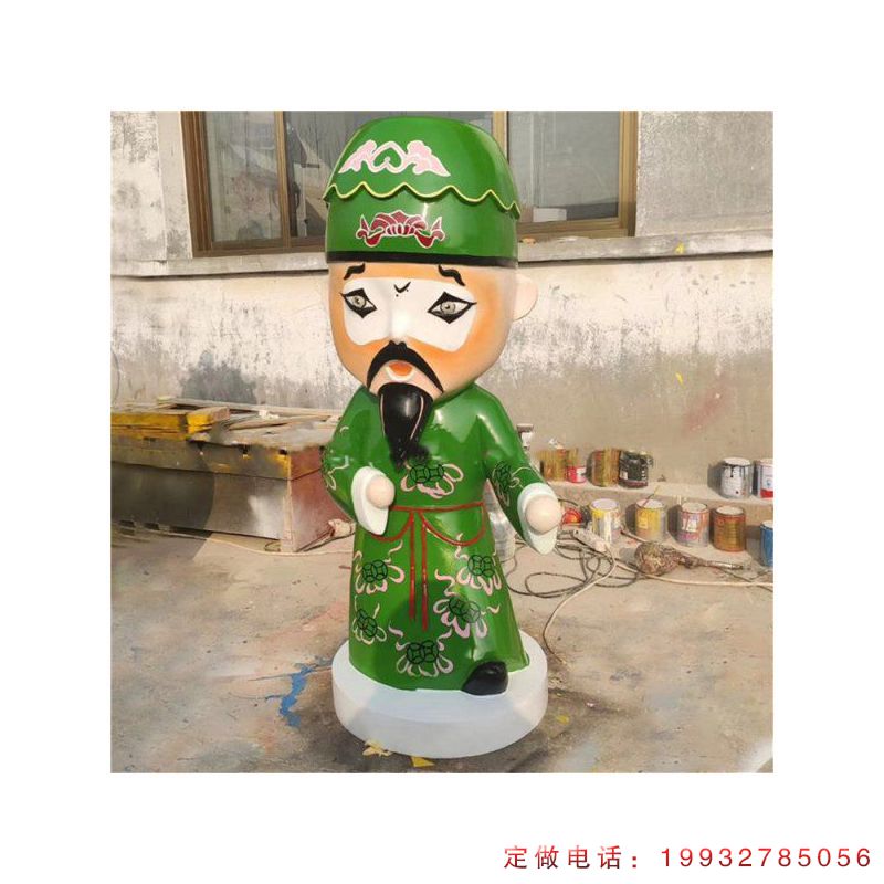 企业玻璃钢唱戏卡通雕塑（2）