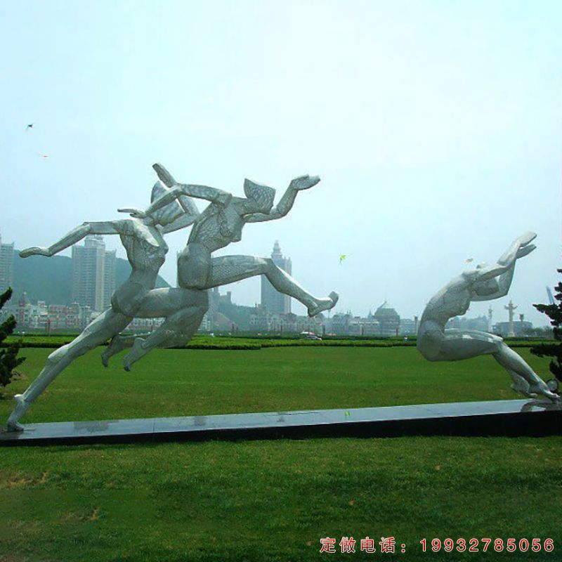 不锈钢跳远人物雕塑 (4)