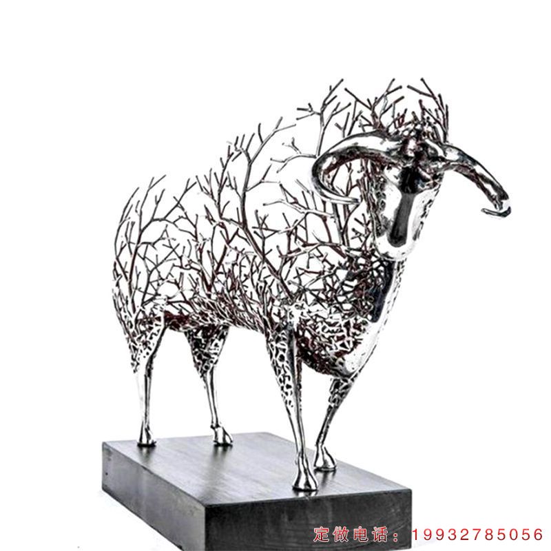 医院不锈钢羊动物雕塑（1）
