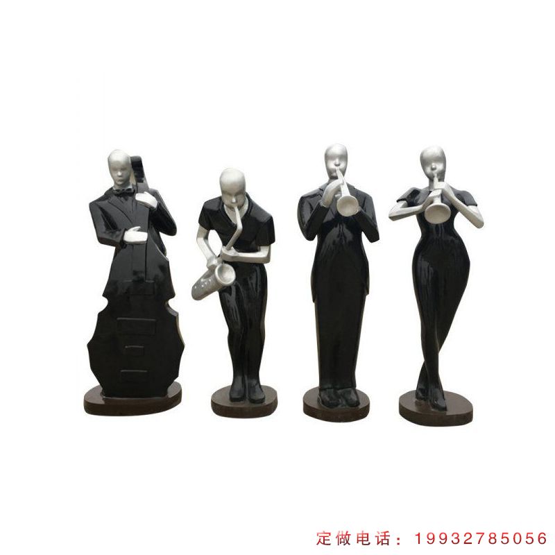 广场玻璃钢音乐人人物雕塑（1）