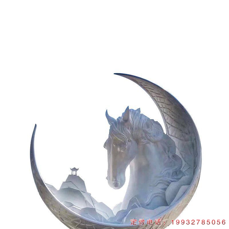 小区不锈钢马动物雕塑（2）