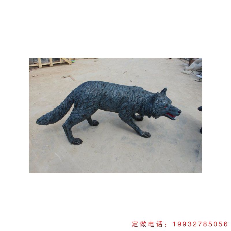企业玻璃钢狼动物雕塑（1）