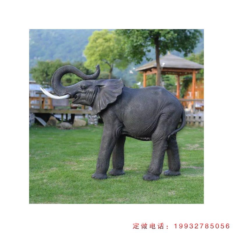 小区玻璃钢大象动物雕塑（2）