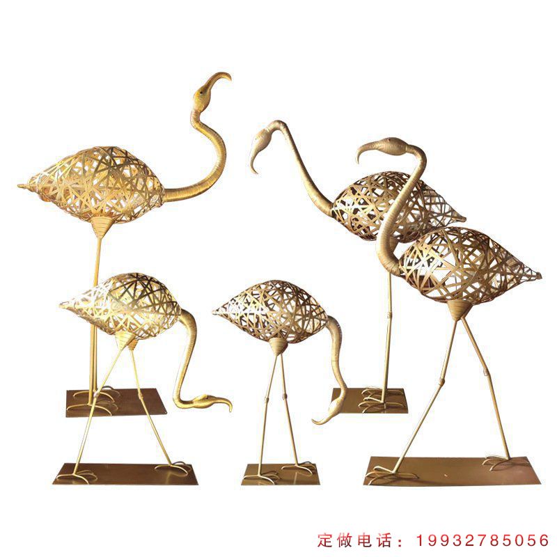游乐场不锈钢火烈鸟动物雕塑（1）
