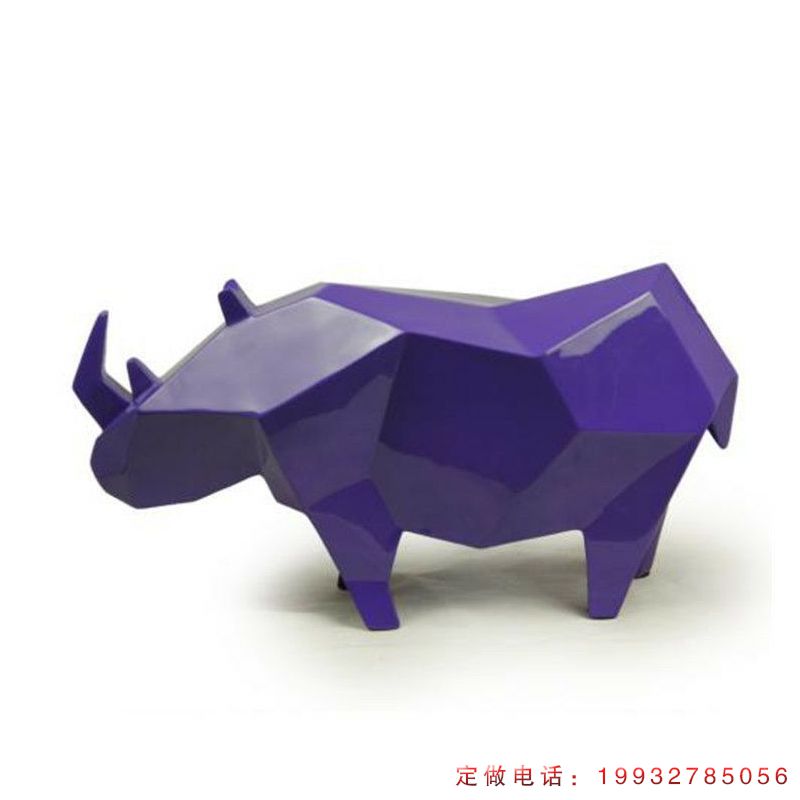 公园玻璃钢犀牛动物雕塑（1）