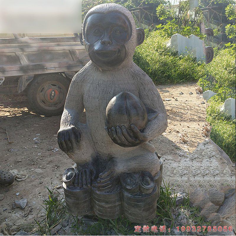 广场猴子动物石雕（1）