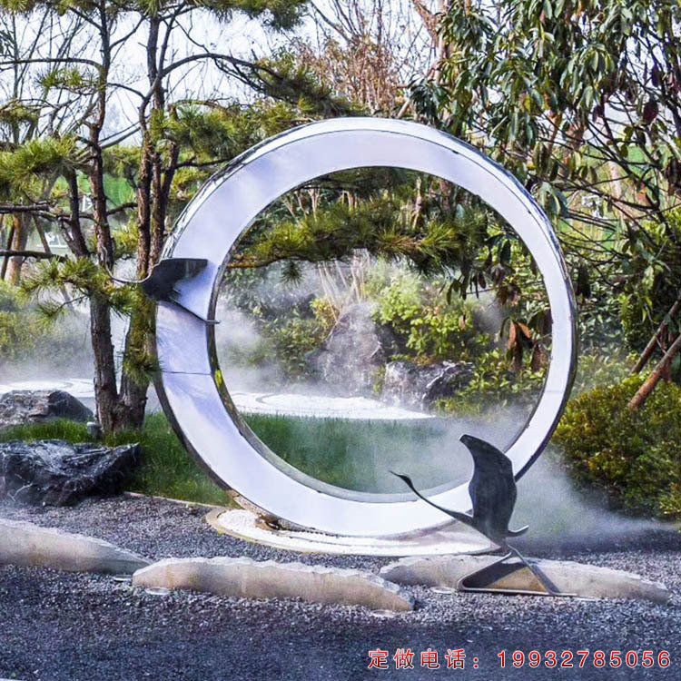不锈钢圆环雕塑 (82)