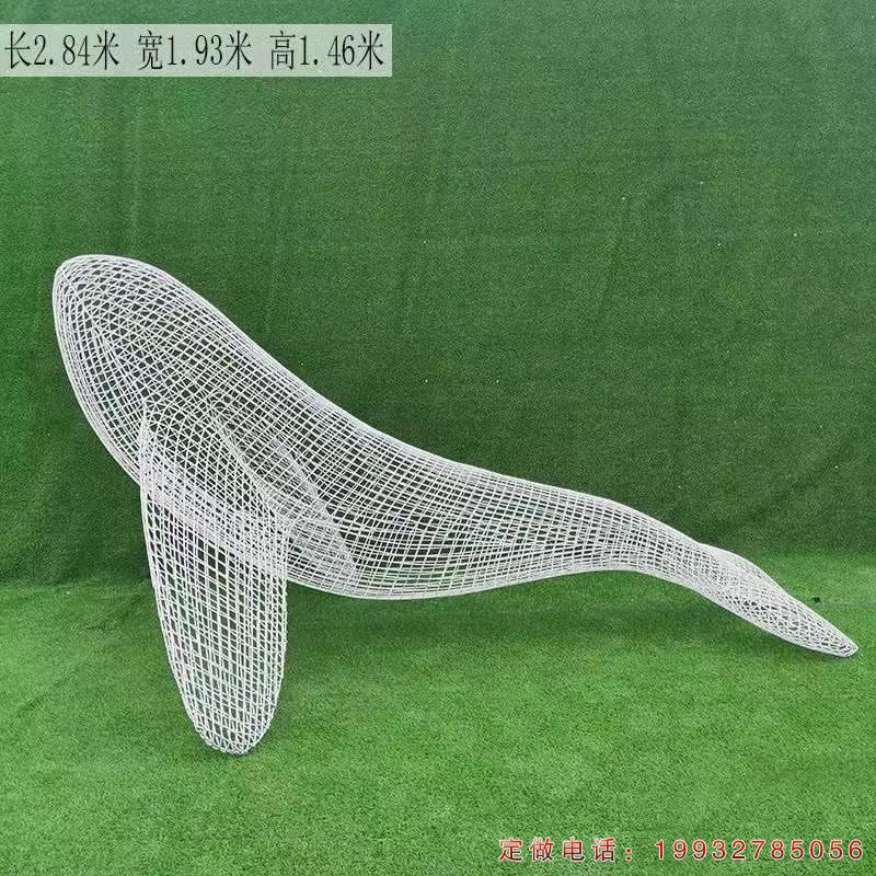 校园不锈钢鲸鱼动物雕塑（1）