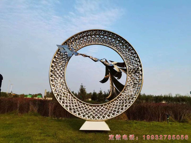 不锈钢大雁园林雕塑