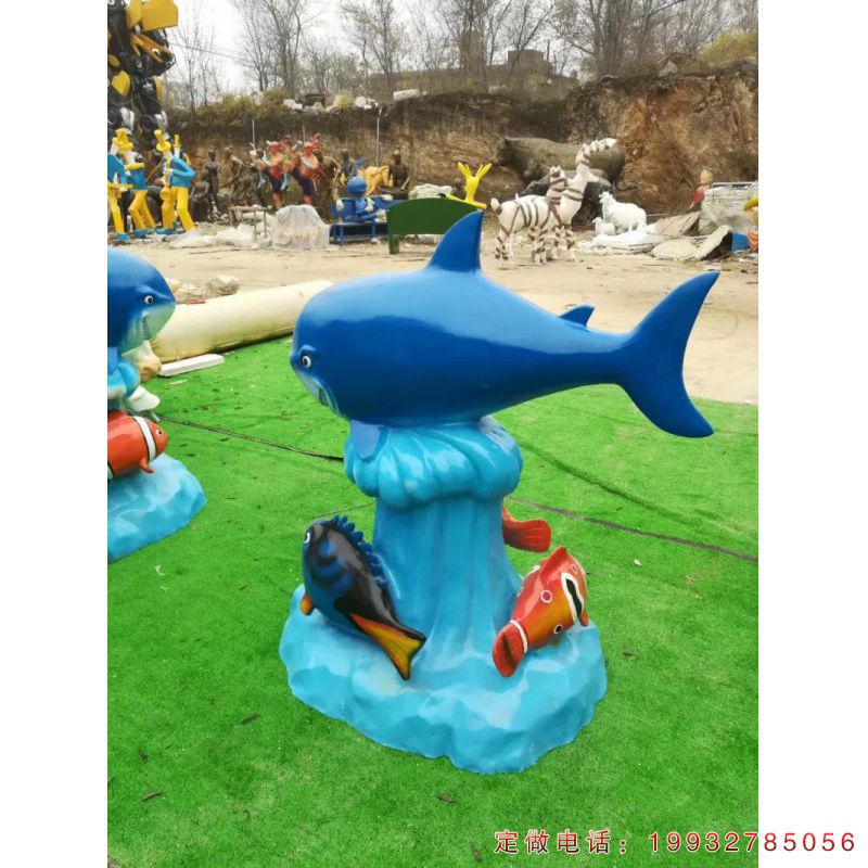 企业玻璃钢鲨鱼动物雕塑（1）