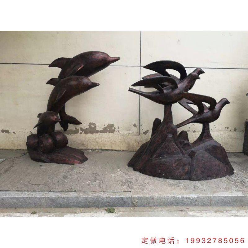 海豚铜雕